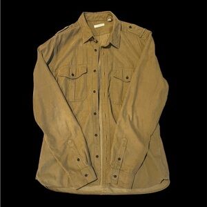 Burberry Tan Button up Sz L